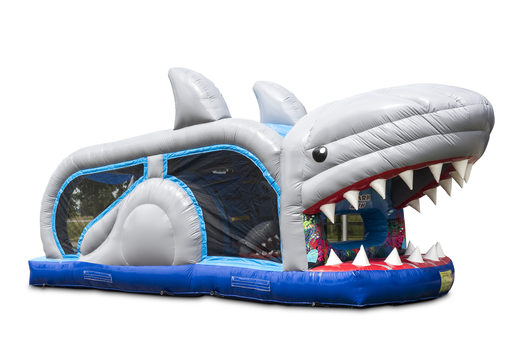 Pista de obstáculo inflável de tubarão de corrida pequena 8m para crianças. Compre pistas de obstáculos infláveis ​​online agora na JB Insuflaveis Portugal