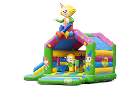 Compre um castelo insuflável  multijogador interno com escorregador em uma festa temática para crianças. Encomende castelos insufláveis ​​online na JB Insufláveis Portugal