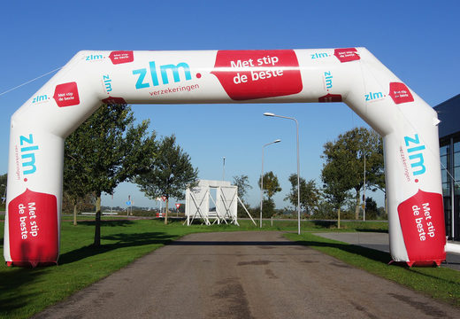 Arco insuflável ​​ZLM verzekering start & finish infláveis ​​feitos sob medida para venda na JB Promotions Portugal. Ordene um design grátis para um arco insufláveis de corrida publicitário no seu próprio estilo agora