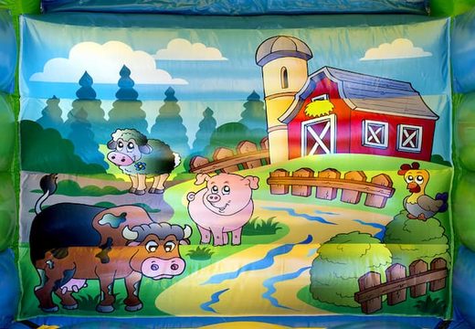 Compre um castelo insuflável midi com tema de fazenda para crianças. Visite JB Insufláveis ​​Portugal online