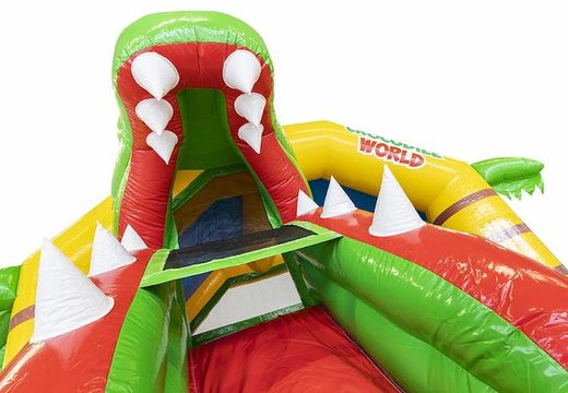 Espreguiçadeira inflável em forma de crocodilo com escorregador para venda para crianças