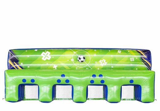 Compre uma parede de shuffleboard de futebol inflável em verde com azul para crianças