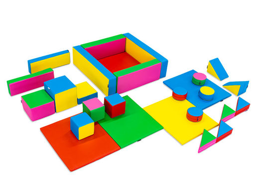 Conjunto de Softplay XL com tema padrão e blocos coloridos para brincar