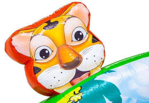 Figura de tigre 3D em castelo inflável montanha de brincar coberta tema de selva