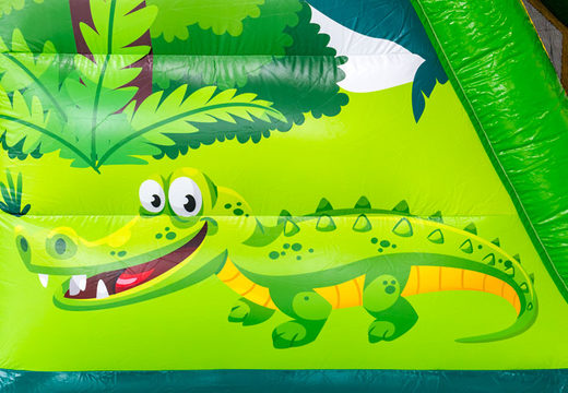Ilustração de um crocodilo na selva no módulo de obstáculos base jump
